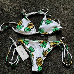 Zaful Pineapple 2 Piece String Bikini Sz Small